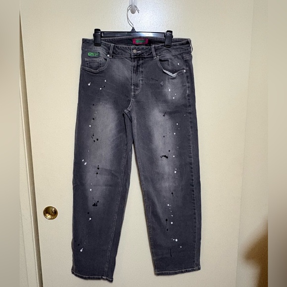 Empyre Tara Splatter Grey Low Rise Denim Skate Jeans - Picture 3 of 9